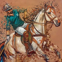 Naushad Alam, 24 x 24 Inch, Oil on Canvas, Figurative Painting, AC-NAL-202 Naushad Alam, 24 x 24 Inch, Oil on Canvas, Figurative Painting, AC-NAL-202